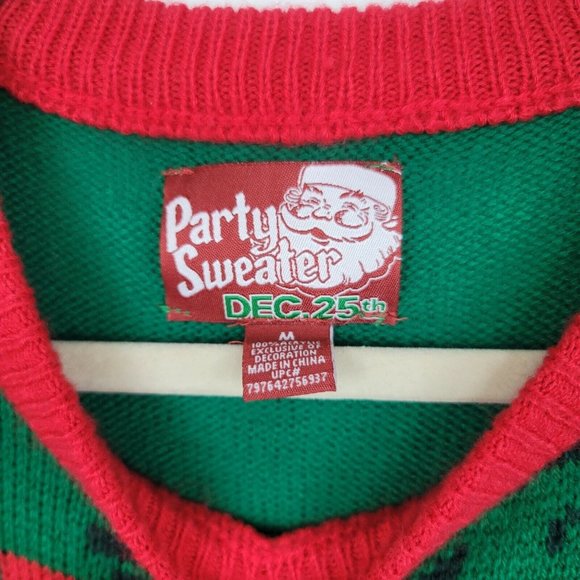 Party sweater Dec. 25th Meowy Catmas grapic ugly Christmas sweater Size medium - Picture 3 of 6